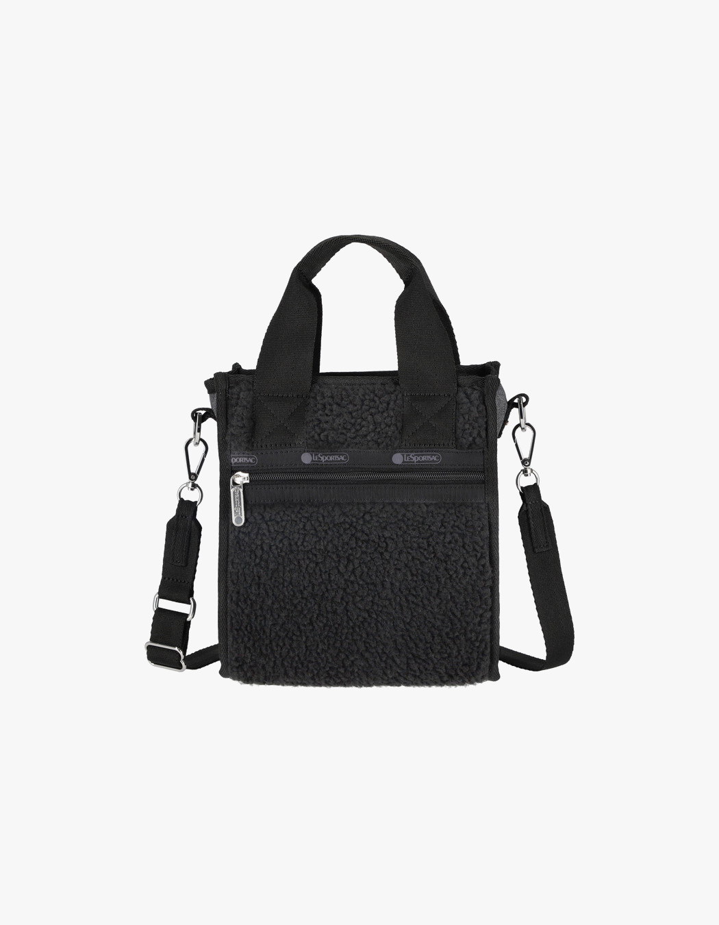 LeSportsac Black Denim/Black Sherpa Mini N/S Tote - Black