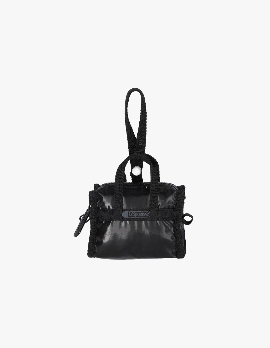 ★LeSportsac★ Black Shine Micro Weekender Charm 1611M135 LeSportsac Black Shine Micro Weekender Charm - Black